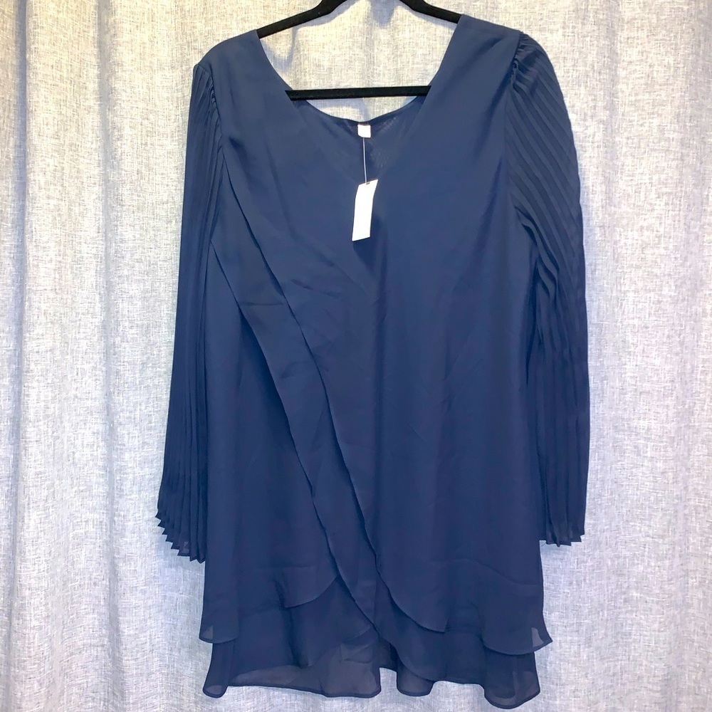 *women's Hot in Hollywood Large Pleated sleeve top NWT